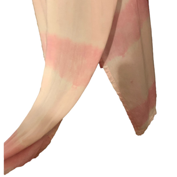 🩷🤍Mud Pie Kimono Duster Tuscany Pink White Tie Dye Balloon Long Sleeve🤍🩷 - Picture 3 of 6